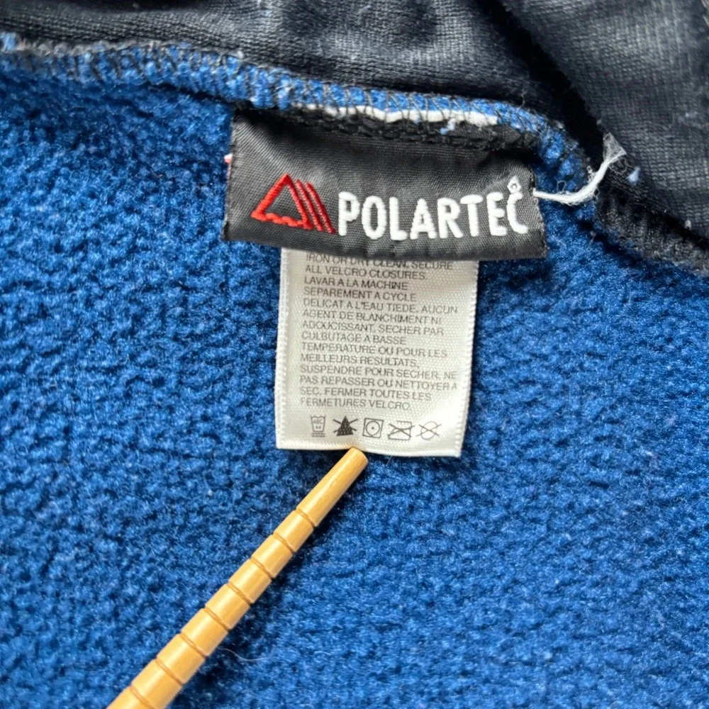 The North Face Blue Black Full Zip Fleece Jacket Men's Polartec Outdoor‎ Size L